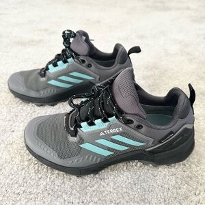 Adidas Terrex Swift R3 GORE-TEX Hiking Shoes Gray, Mint, Black Women's 8.5